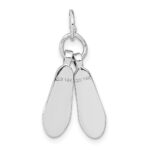 14K White Gold Solid Polished 3-D Moveable Ballet Slippers Charm - Image 3