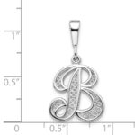10KW Filigree Initial B Pendant - Image 3
