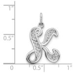 10KW Filigree Initial K Pendant - Image 3