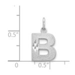 14KW Satin Diamond-cut Letter B Initial Charm - Image 3