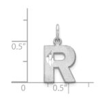 14KW Satin Diamond-cut Letter R Initial Charm - Image 3