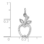 14k White Gold Diamond-cut Apple Charm - Image 3