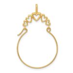 14k Polished 5-Heart Charm Holder Pendant