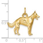 14k Solid Polished 3-D German Shepherd Dog Charm - Image 4
