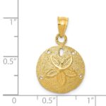 14k Solid Polished Laser-Cut Sand Dollar Pendant - Image 3