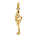 14K Solid Polished 3-D Figure Skater Charm - Image 4