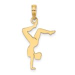 14k Solid Polished Gymnast Charm - Image 3