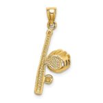 14K Solid Open-Backed Glove/Bat/Baseball Charm - Image 4