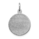14k White Gold Satin and Polished COMMUNION Round Disc Charm - Image 4