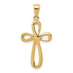 14k Polished Ribbon Cross Pendant