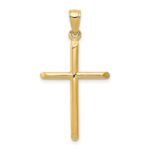 14k Polished Tube Cross Pendant