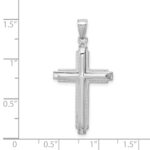14k White Gold Polished Cross Pendant - Image 4
