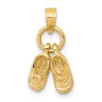 14k 3-D Moveable Baby Shoes Charm