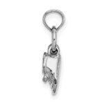 14k White Gold 3-D Moveable Baby Shoes Charm - Image 2