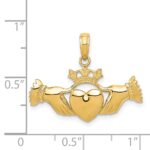 14k Polished Claddagh Pendant - Image 3