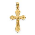 14k Satin Diamond-cut Crucifix Charm