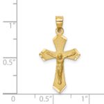 14k Satin Diamond-cut Crucifix Charm - Image 3