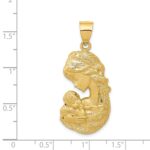 14k Solid Satin and Polished Mother Holding Child Charm - Image 3