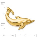 14k Large Polished Dolphin with Tail Up Omega Slide - Image 3