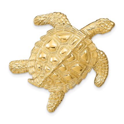 14k Large Sea Turtle Omega Slide
