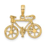 14k 3-D Bicycle with Moveable Pedals and Wheels Charm - Image 4