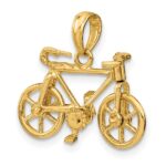 14k 3-D Bicycle with Moveable Pedals and Wheels Charm - Image 5