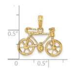 14k 3-D Bicycle with Moveable Pedals and Wheels Charm - Image 3
