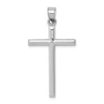 14k White Gold Hollow Cross Pendant