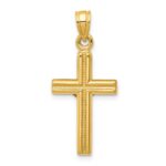 14K Hollow Crucifix Reversible to Cross Pendant - Image 4
