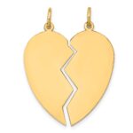 14K 2-piece Engravable 24mm Heart Charm Set