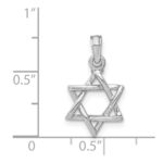 14K White Gold Polished Star Of David Charm - Image 6