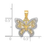 14K and White Rhodium Butterfly Charm - Image 3