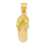 14k 3-D November/Yellow CZ Birthstone Flip Flop Pendant