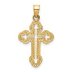 14k Cut-out Budded Cross Charm - Image 4