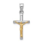 14k Two-tone Hollow Crucifix Charm