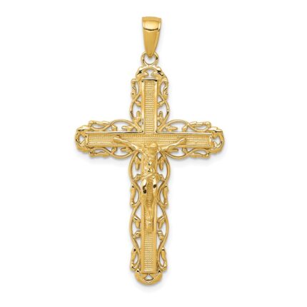 14k Filigree Crucifix Pendant
