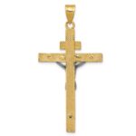 14K Two-tone INRI Crucifix Pendant - Image 4