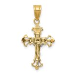 14K Two-tone INRI Fleur de Lis Crucifix Charm - Image 4