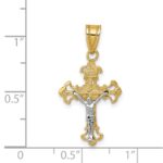 14K Two-tone INRI Fleur de Lis Crucifix Charm - Image 3