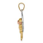14K Tri-color Diamond-cut Christ Charm - Image 2