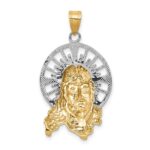 14K Tri-color Diamond-cut Christ Charm - Image 4