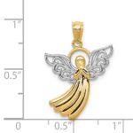 10k w/Rhodium Filigree Angel Pendant - Image 3