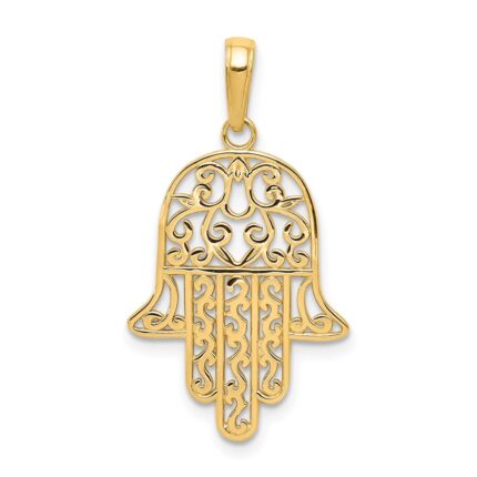 14K Filigree Chamseh Pendant