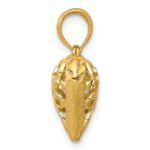 14K Polished 3-D Filigree Puffed Heart Pendant - Image 2