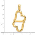 14K Polished 3-D Connected Double Hearts Pendant - Image 4