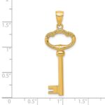 14K Polished 3-D KEY TO MY HEART Key Charm - Image 5