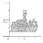 14K White Gold BEST FRIEND Pendant - Image 3