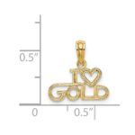 14K Polished / Textured I HEART GOLD Charm - Image 3
