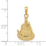 14K Slice of Cake with Candle HAPPY BIRTHDAY Pendant - Image 3