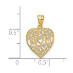 14K MOM in Heart Charm - Image 4